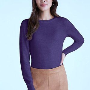 Ann Taylor Purple Merino Wool Sweater M MED LkNEW